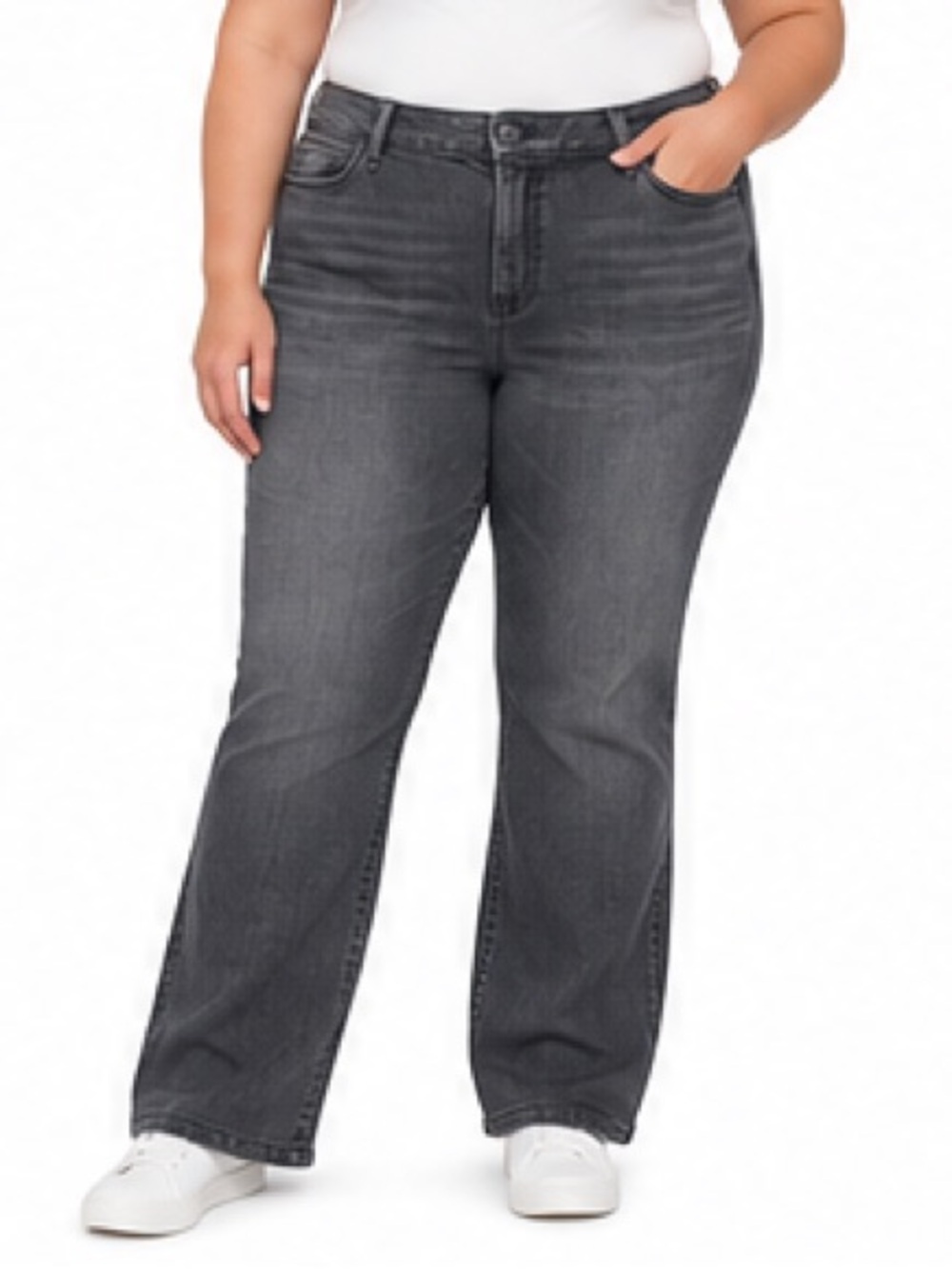 Simply Vera Vera Wang Women's Bootcut Jeans Size 16 Gray Denim Excellent